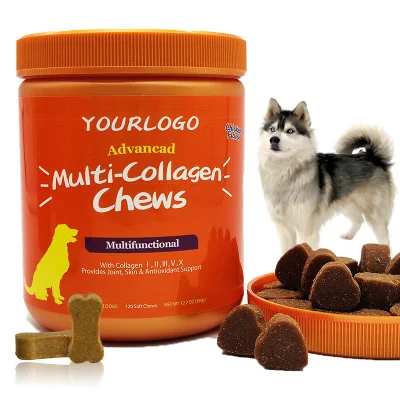 Suplementos vitamínicos naturais multicolágeno de alta qualidade para nutrição animal de estimação para cães